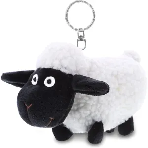 DolliBu Black Nose Sheep Plush Keychain - Soft Plush Farm Animal Sheep Charm Keyring Cute Decor Stuffed Animal Accessory Fun Buddy - 5", Black, 5"