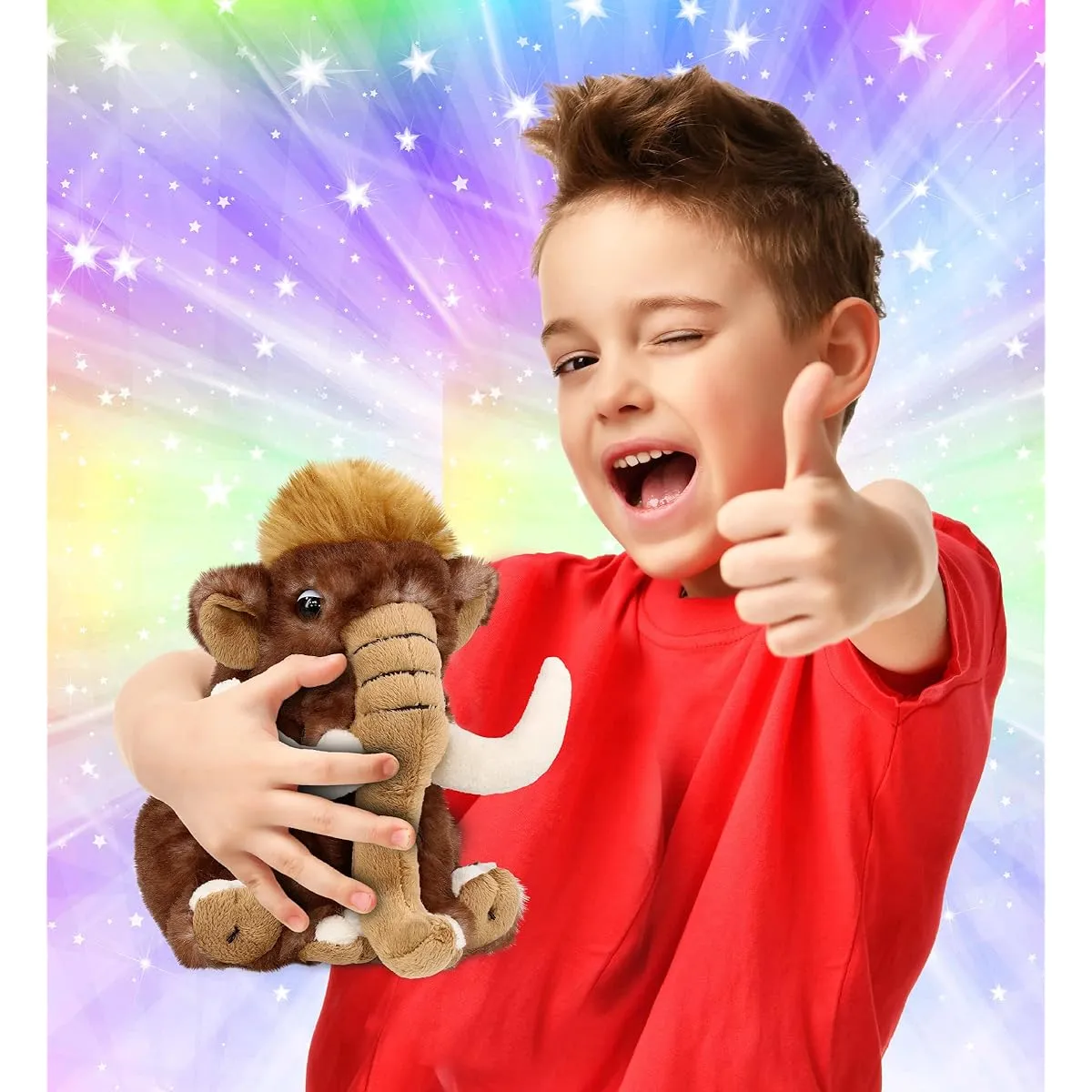 DolliBu Wild Mammoth Small Super Soft Plush Toy Cute Realistic Stuffed Animal Gift for Girls Boys Adults Animal Gift Kids Dinosaur Nursery Decor Newborn Cuddly Baby Stuffed Toy - 10 Inch