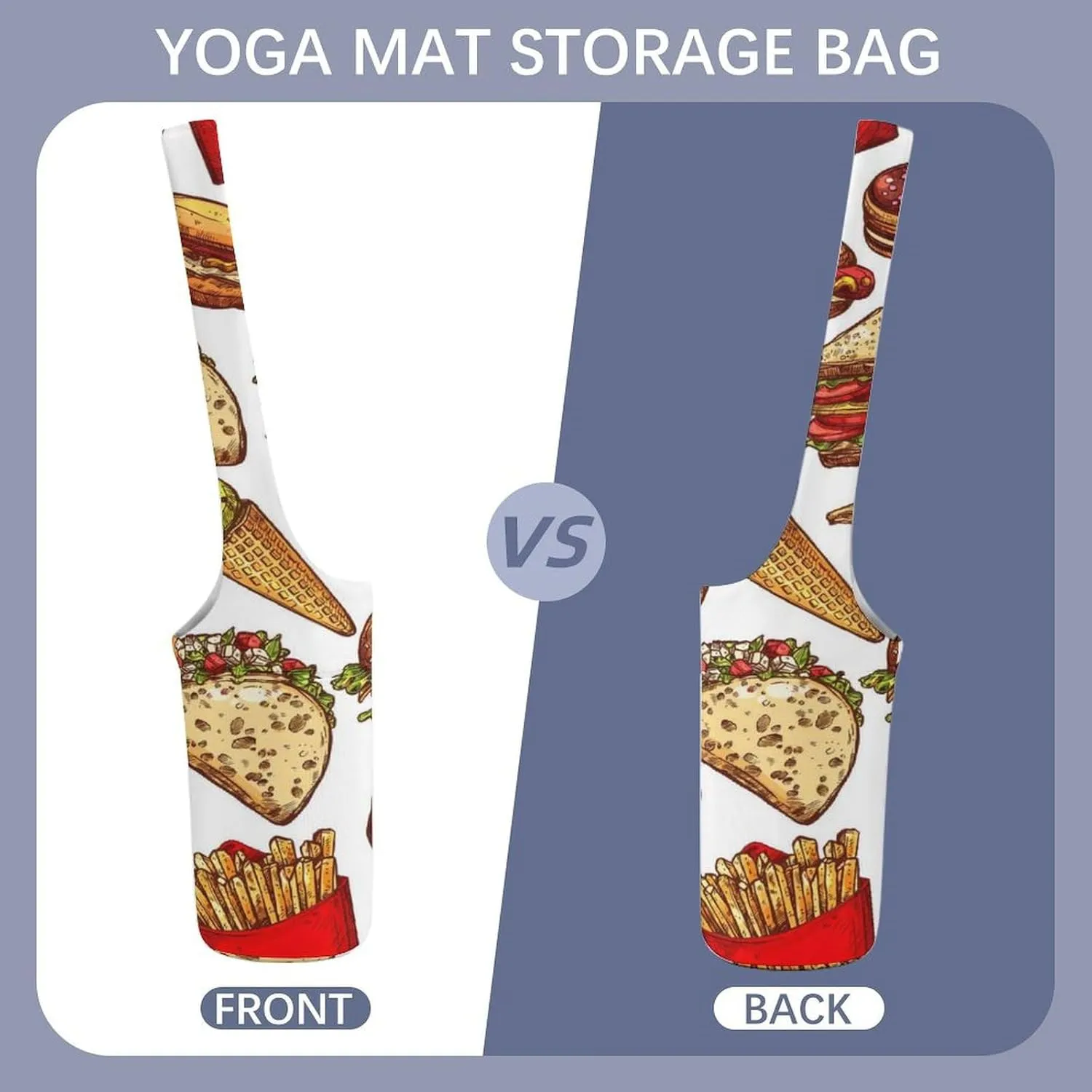 Donnapink Yoga Mat Bag, Canvas Storage Bag with Pocket Shoulder Strap, Fashion Mat Bag