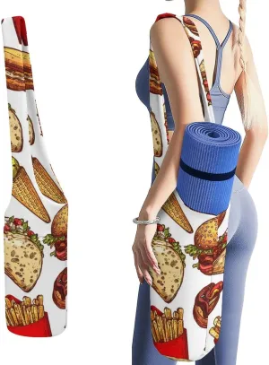 Donnapink Yoga Mat Bag, Canvas Storage Bag with Pocket Shoulder Strap, Fashion Mat Bag