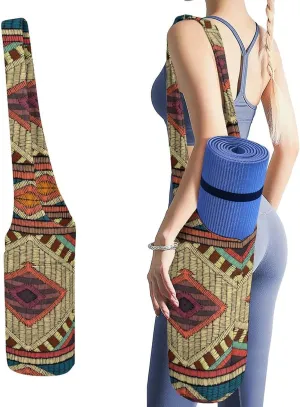 Donnapink Yoga Mat Bag, Canvas Storage Bag with Pocket Shoulder Strap, Fashion Mat Bag