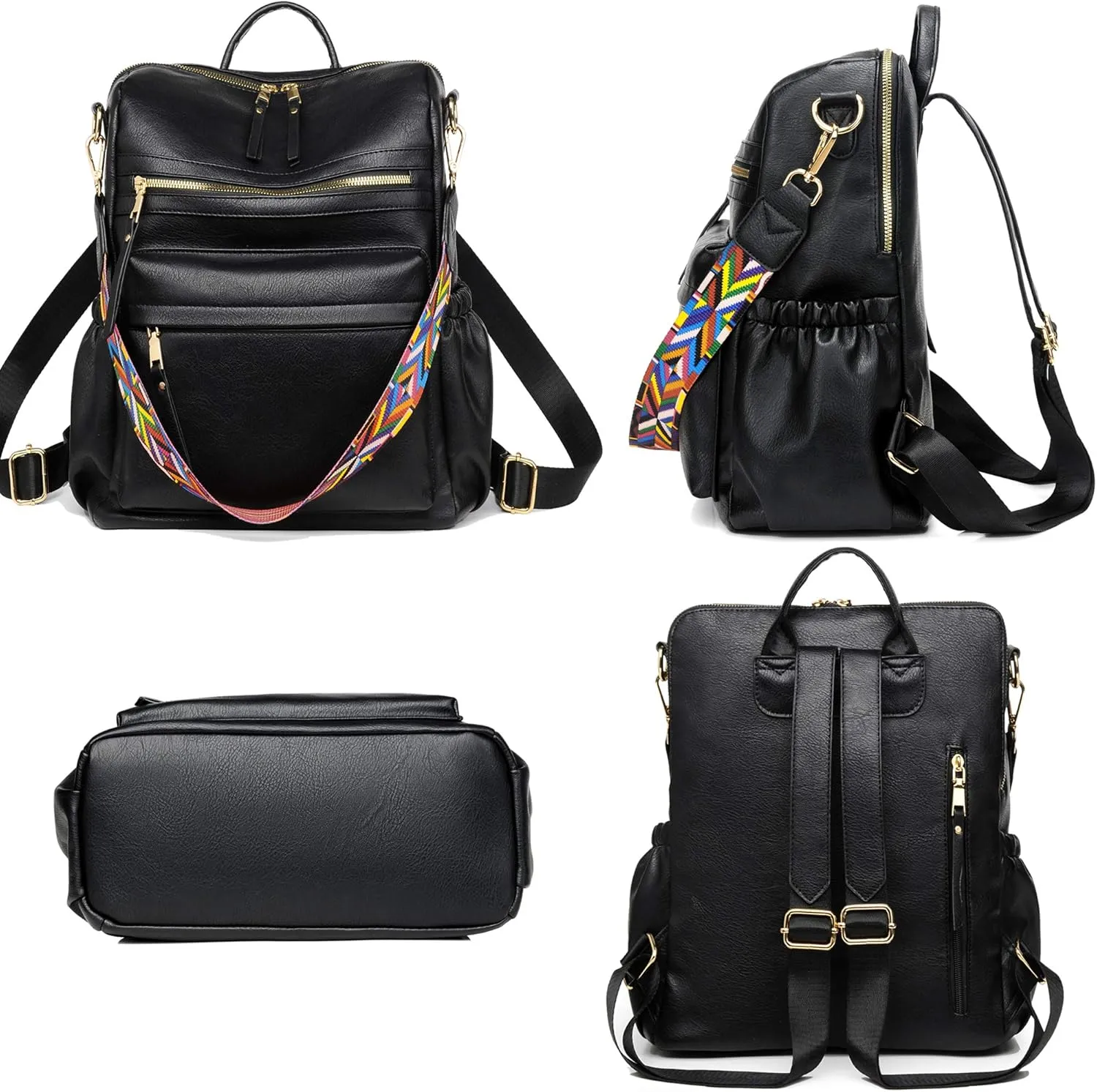 Dora & Liz Womens Backpack Purse Leather Fashion Travel Backpack Purse for Women Designer Ladies Shoulder Bags