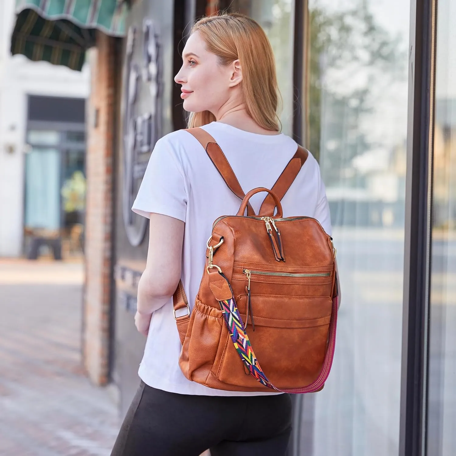 Dora & Liz Womens Backpack Purse Leather Fashion Travel Backpack Purse for Women Designer Ladies Shoulder Bags