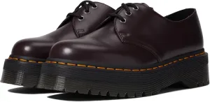 Dr. Martens 1461 Quad Smooth Leather Platform Shoes Burgundy Smooth UK 6 (US Men's 7, US Women's 8) Medium
