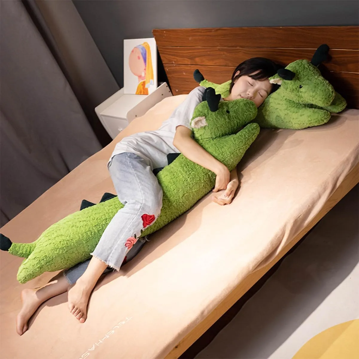 Dragon Plush Pillow - 47 Inch Dragon Stuffed Animal - Birthday, Christmas, Valentine's Day Gift for Kids Boys Girls (Green)