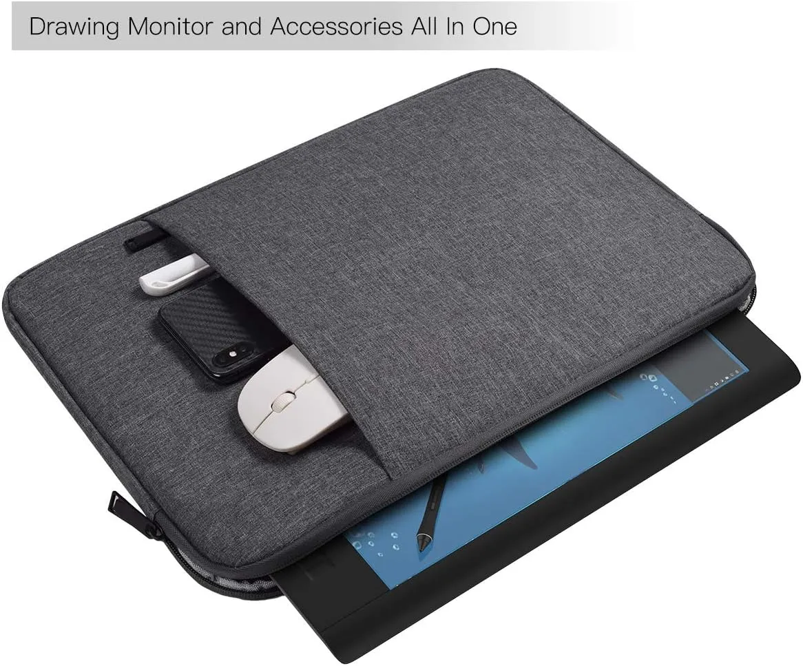 Drawing Tablet Sleeve Bag for XP-Pen Deco 01 V3, UGEE M708, Wacom Intuos Pro Medium PTH660 Case, Space Grey