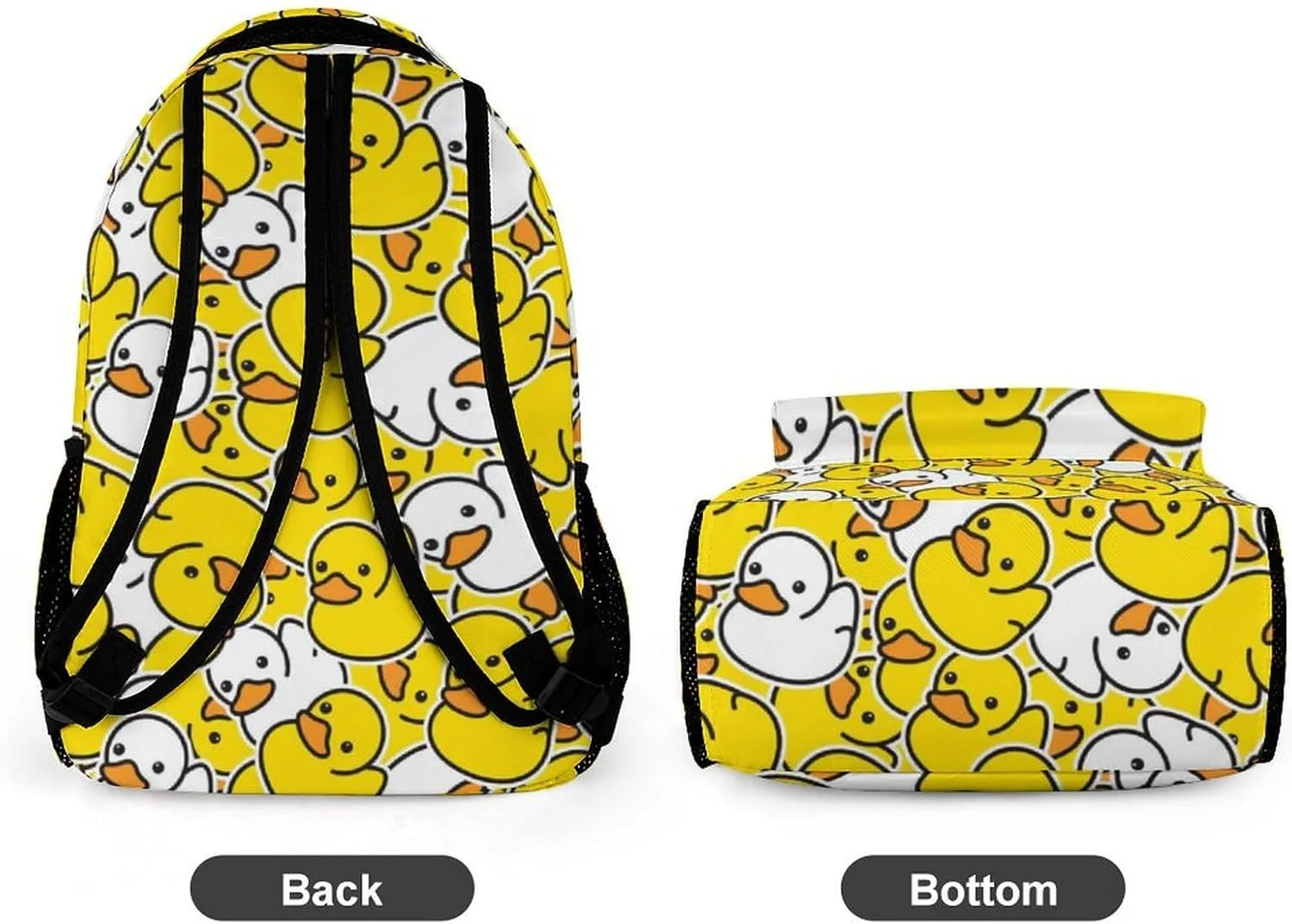 Duck Backpack for Kids Girls Boys School, 16 Inches Cute Duck Theme Bookbag, Adjustable, Lightweight, Large Capacity, Colorful Duck Backpack for School