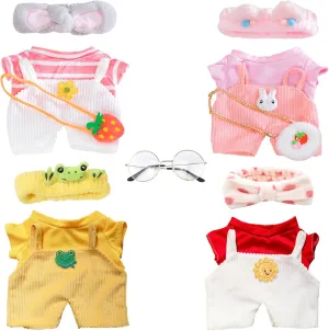 Duck Clothes Sets, 15 Pcs Kawaii Accessories for Cute Plushies, Cute Stuffed Animal Glasses and Clothing
