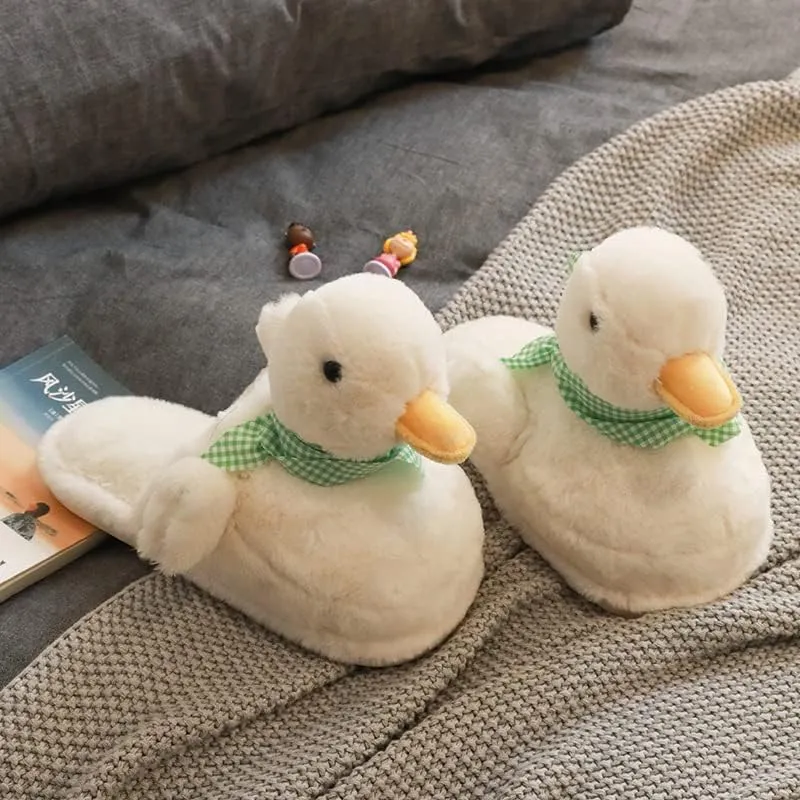 Duck Cotton Slippers Cute Cartoon Home Non-slip Couple Floor Plush Slippers Home