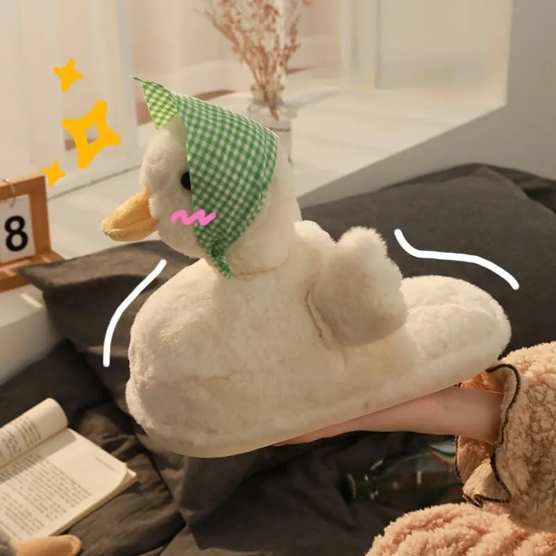 Duck Cotton Slippers Cute Cartoon Home Non-slip Couple Floor Plush Slippers Home