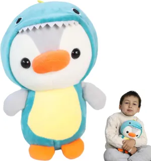 Duck/Penguin Stuffed Animal in Dinosaur Costume Adorable Plushies Wearing Green Dinosaur Outfit Plush Toys Great for Kids and Lovers,Stuffed Penguin Animals 10 Inch