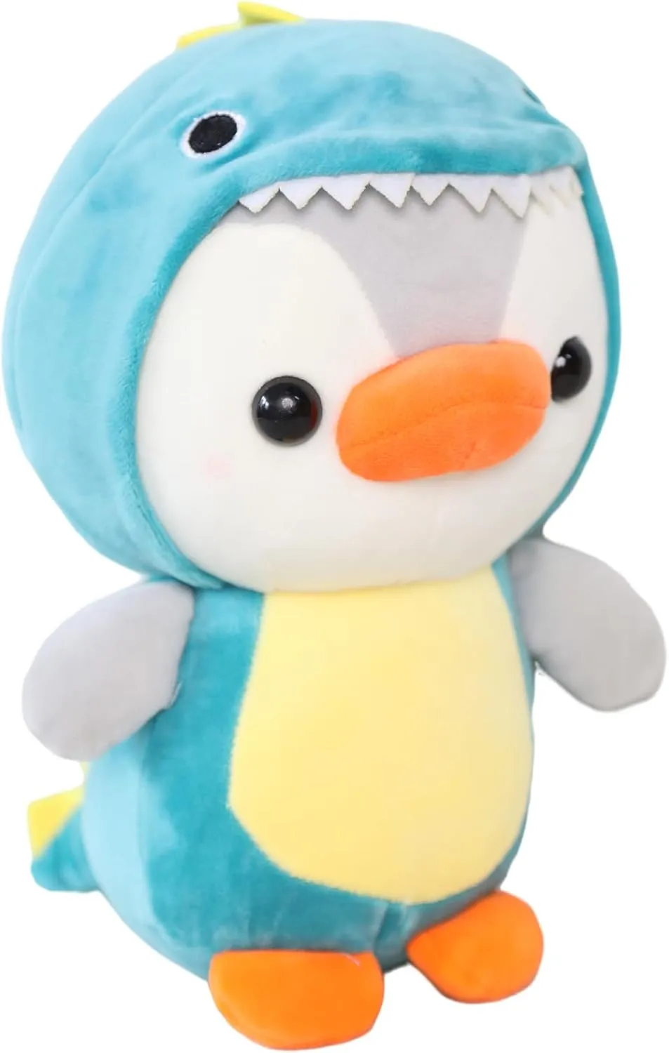 Duck/Penguin Stuffed Animal in Dinosaur Costume Adorable Plushies Wearing Green Dinosaur Outfit Plush Toys Great for Kids and Lovers,Stuffed Penguin Animals 10 Inch