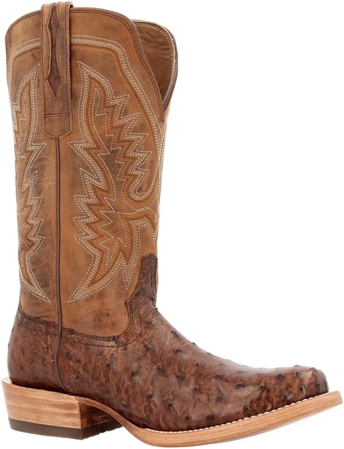 Durango® Men's PRCA Collection Full-Quill Ostrich Western Boot, Kango Tobacco And Rust, Size 12(B)
