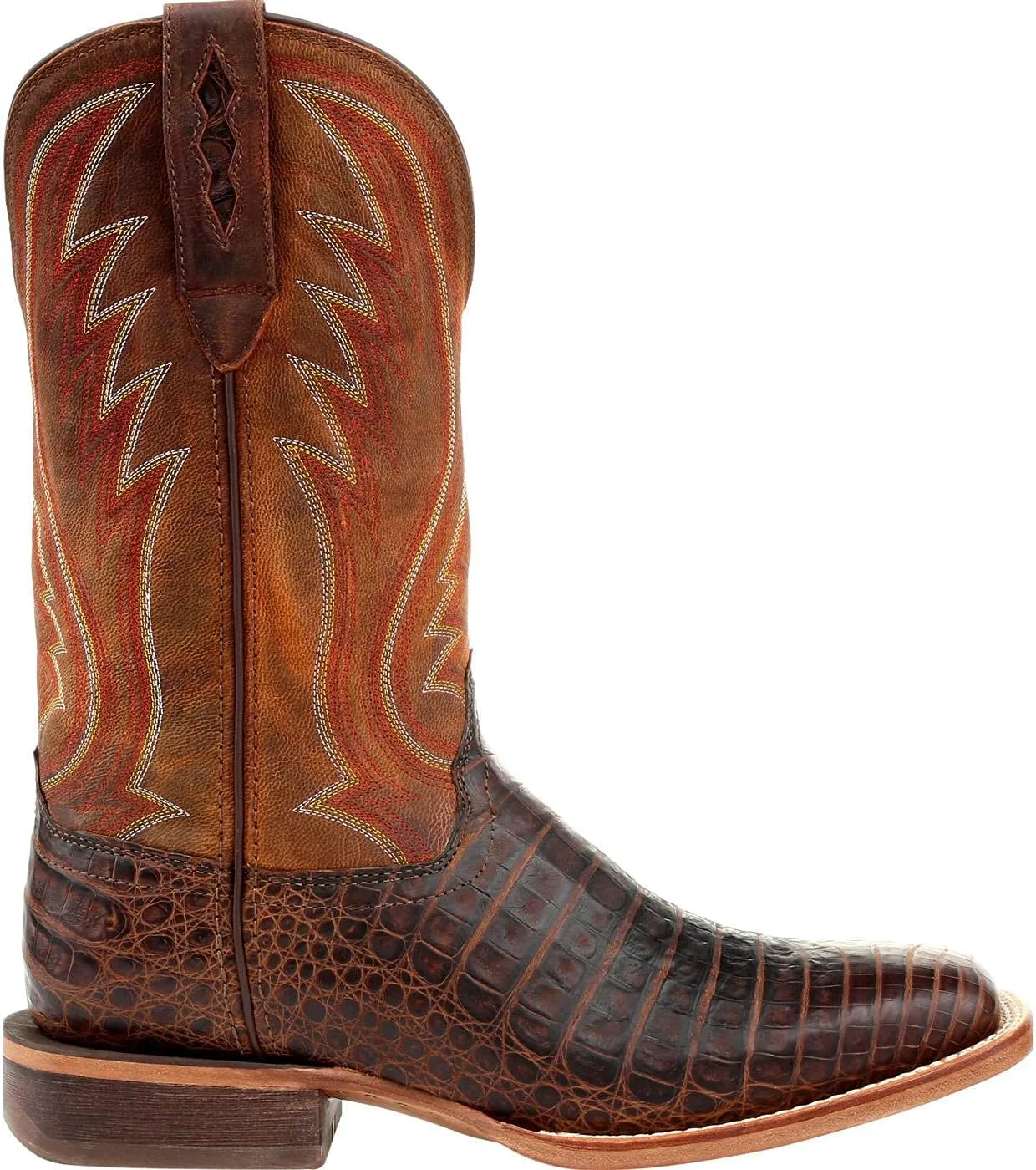 Durango® Premium Exotics™ Antiqued Chestnut Caiman Western Boot