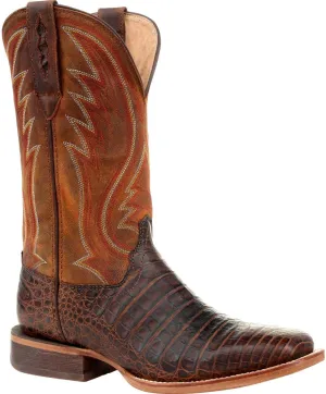 Durango® Premium Exotics™ Antiqued Chestnut Caiman Western Boot