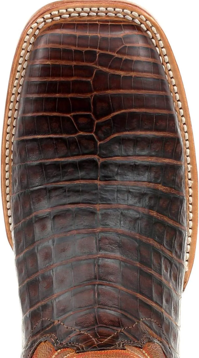 Durango® Premium Exotics™ Antiqued Chestnut Caiman Western Boot