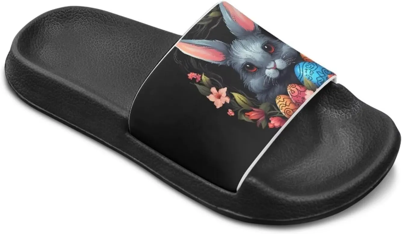 Easter Theme Boys Girls Slides Cute Pattern Kids Shower Shoes Non-Slip