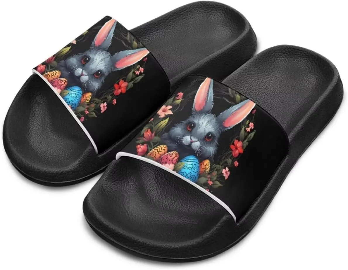 Easter Theme Boys Girls Slides Cute Pattern Kids Shower Shoes Non-Slip