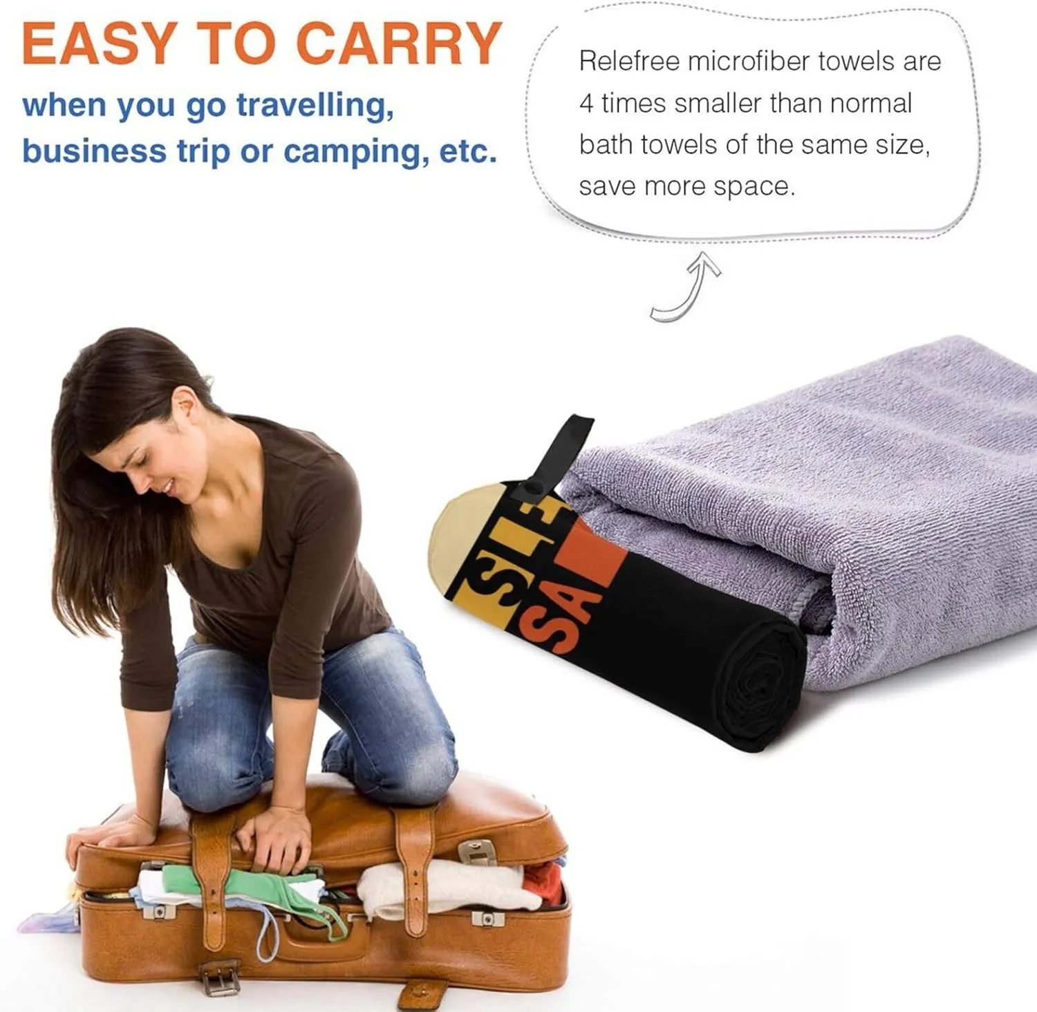 Eat Sleep Salsa Repeat Beach Towel with Travel Bag 27.5"x55" Quick Dry Sand Free Lightweight Large Oversized Towels Light Vacation Essentials