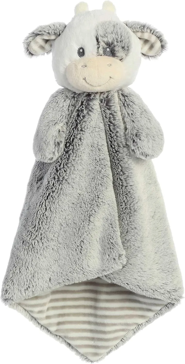 ebba Aurora® Snuggly Cuddlers Luvster™ Coby Cow Baby Stuffed Animal - Comforting Companion - Security and Sleep Aid - Gray 16 Inches