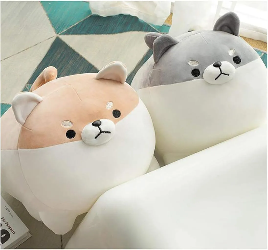 EHOTONG Shiba Inu Dog Plush Pillow, Corgi Stuffed Animal Plush Toy Hug Pillow Gifts for Girl Boy (Brown, 19.6in)