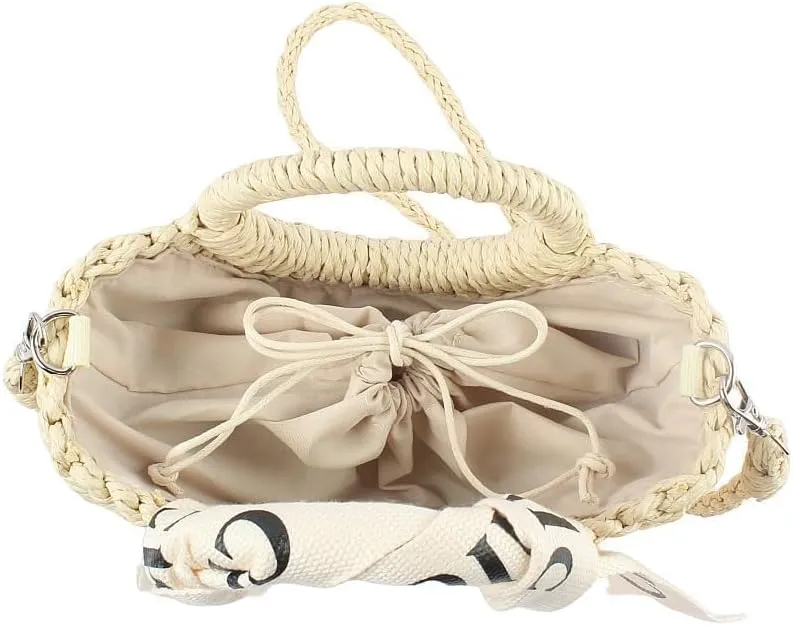 Eiyye Women's Shoulder Handbag Straw Beach Bag Woven Bag Handbag Purse Summer Beach Bag, Khaki