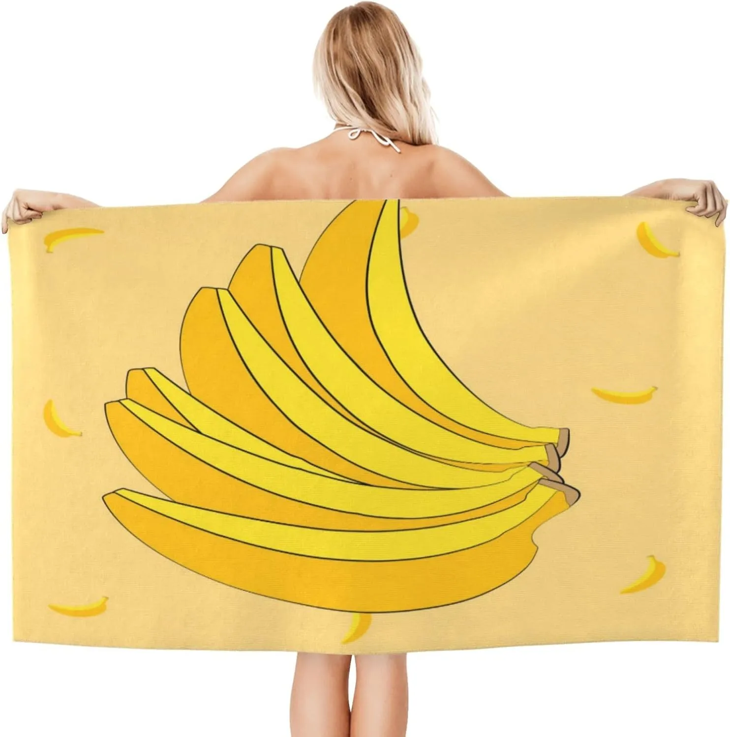 EkcoS Cartoon Banana Microfiber Absorbent Bath Towel,Soft and Absorbent, Towels for Bathroom, Gym, Hotel, and Spa (32x52inches)