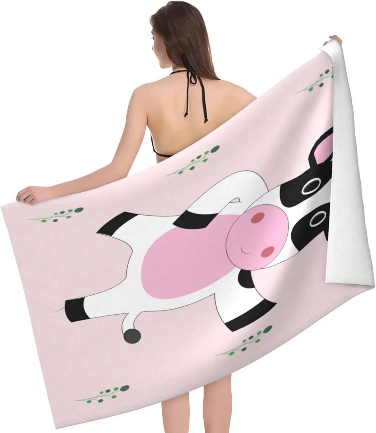 EkcoS Cartoon Calf Microfiber Absorbent Bath Towel,Soft and Absorbent, Towels for Bathroom, Gym, Hotel, and Spa (32x52inches)