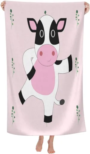 EkcoS Cartoon Calf Microfiber Absorbent Bath Towel,Soft and Absorbent, Towels for Bathroom, Gym, Hotel, and Spa (32x52inches)