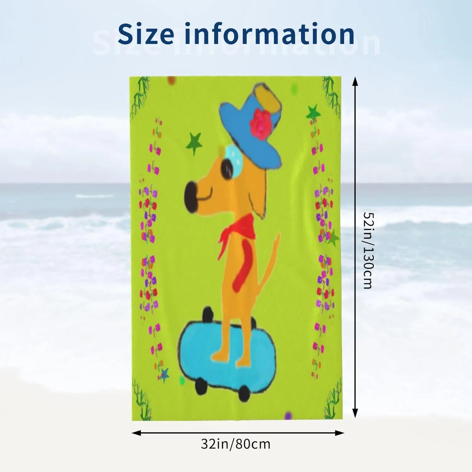 EkcoS Cartoon Dog Doing Sports Microfiber Absorbent Bath Towel,Soft and Absorbent, Towels for Bathroom, Gym, Hotel, and Spa (32x52inches)