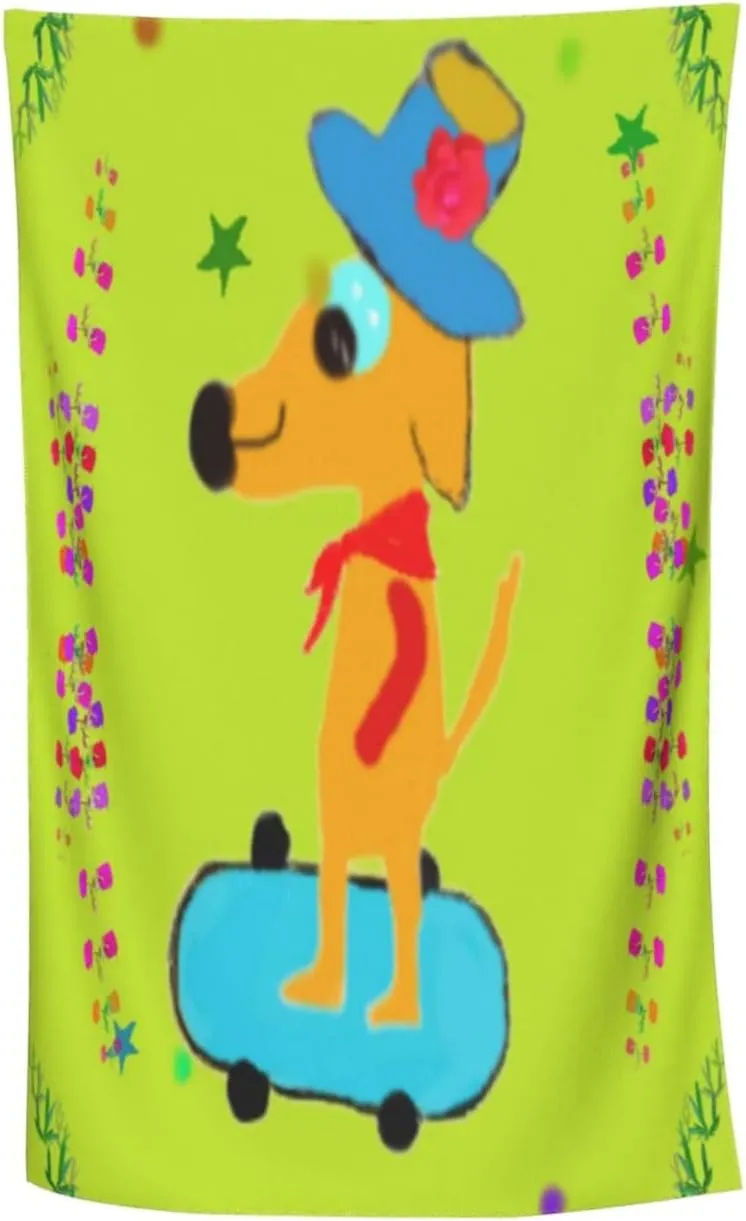 EkcoS Cartoon Dog Doing Sports Microfiber Absorbent Bath Towel,Soft and Absorbent, Towels for Bathroom, Gym, Hotel, and Spa (32x52inches)