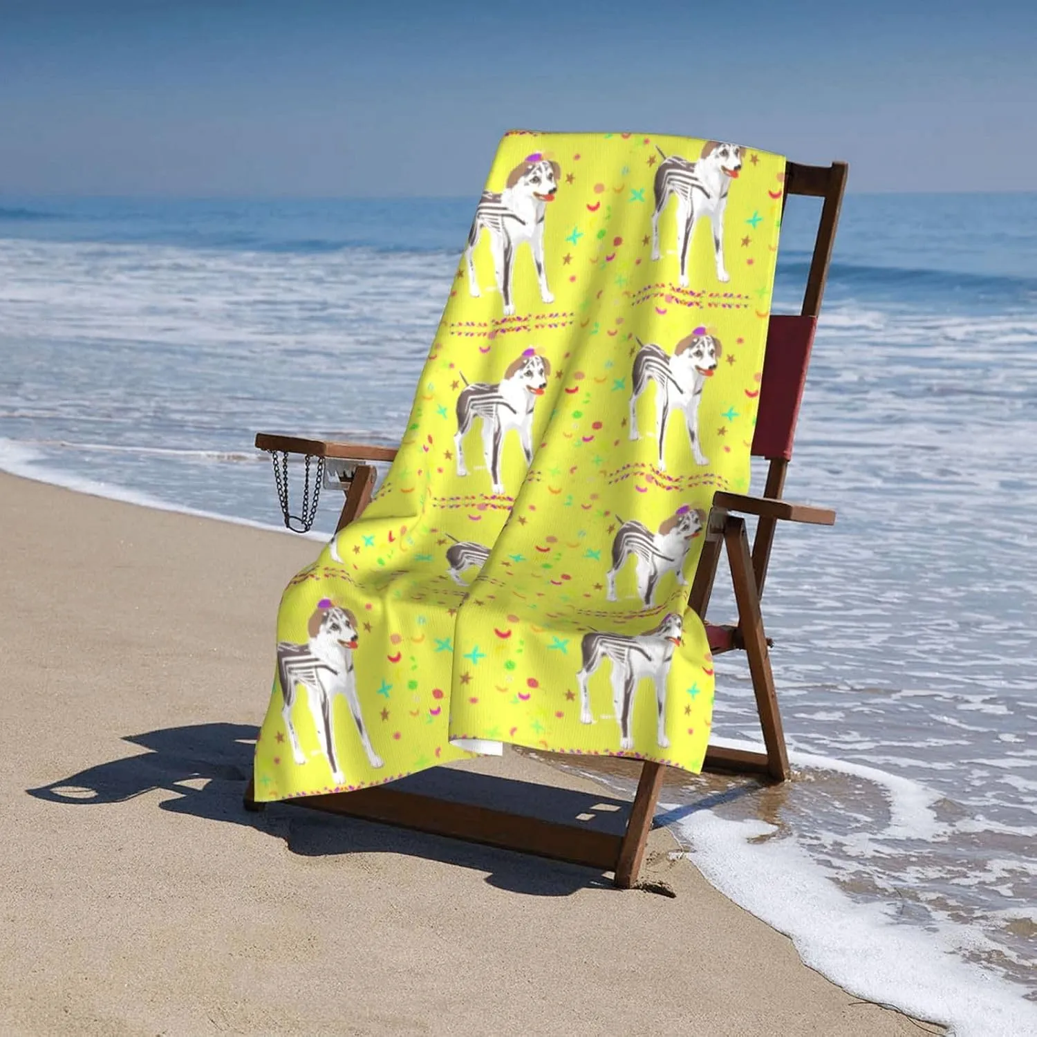 EkcoS Cartoon Grey and White Dog Microfiber Absorbent Bath Towel,Soft and Absorbent, Towels for Bathroom, Gym, Hotel, and Spa (32x52inches)