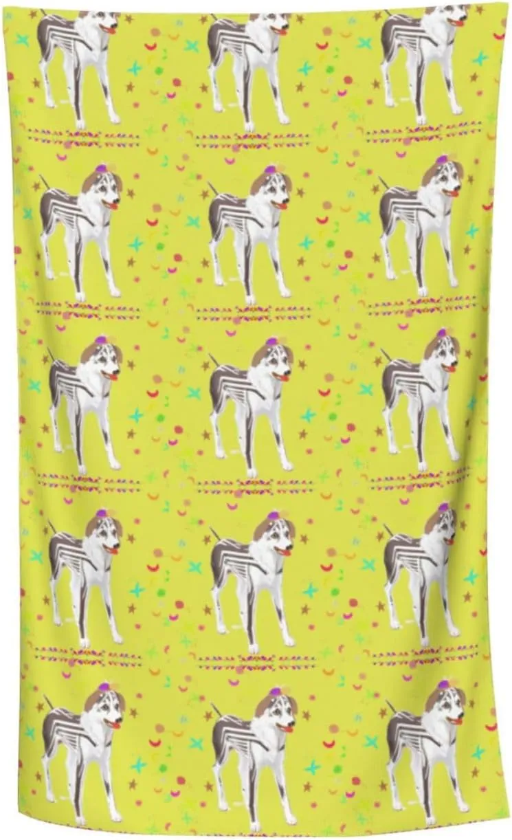 EkcoS Cartoon Grey and White Dog Microfiber Absorbent Bath Towel,Soft and Absorbent, Towels for Bathroom, Gym, Hotel, and Spa (32x52inches)