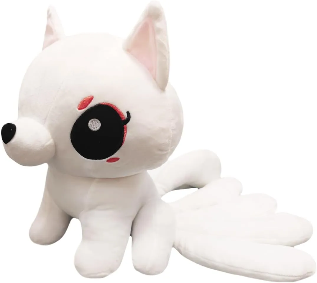 ELAINREN Cartoon Nine-Tailed Fox Plush Toy Ultra-Soft White Fox Stuffed Animals Kawaii Kyuubi Kitsune Plushie Dolls Gifts/9.8''x12.9''