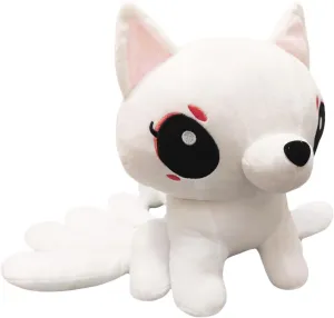 ELAINREN Cartoon Nine-Tailed Fox Plush Toy Ultra-Soft White Fox Stuffed Animals Kawaii Kyuubi Kitsune Plushie Dolls Gifts/9.8''x12.9''