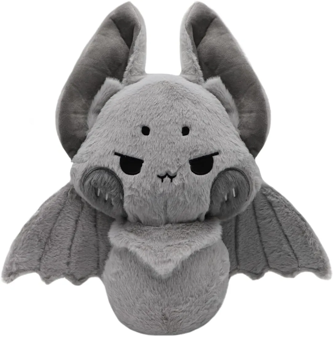 ELAINREN Crazy Gray Bat Plush Toy Halloween Bat Stuffed Soft Pillow Cartoon Furry Bat Plushie Dolls Gifts/13.7''