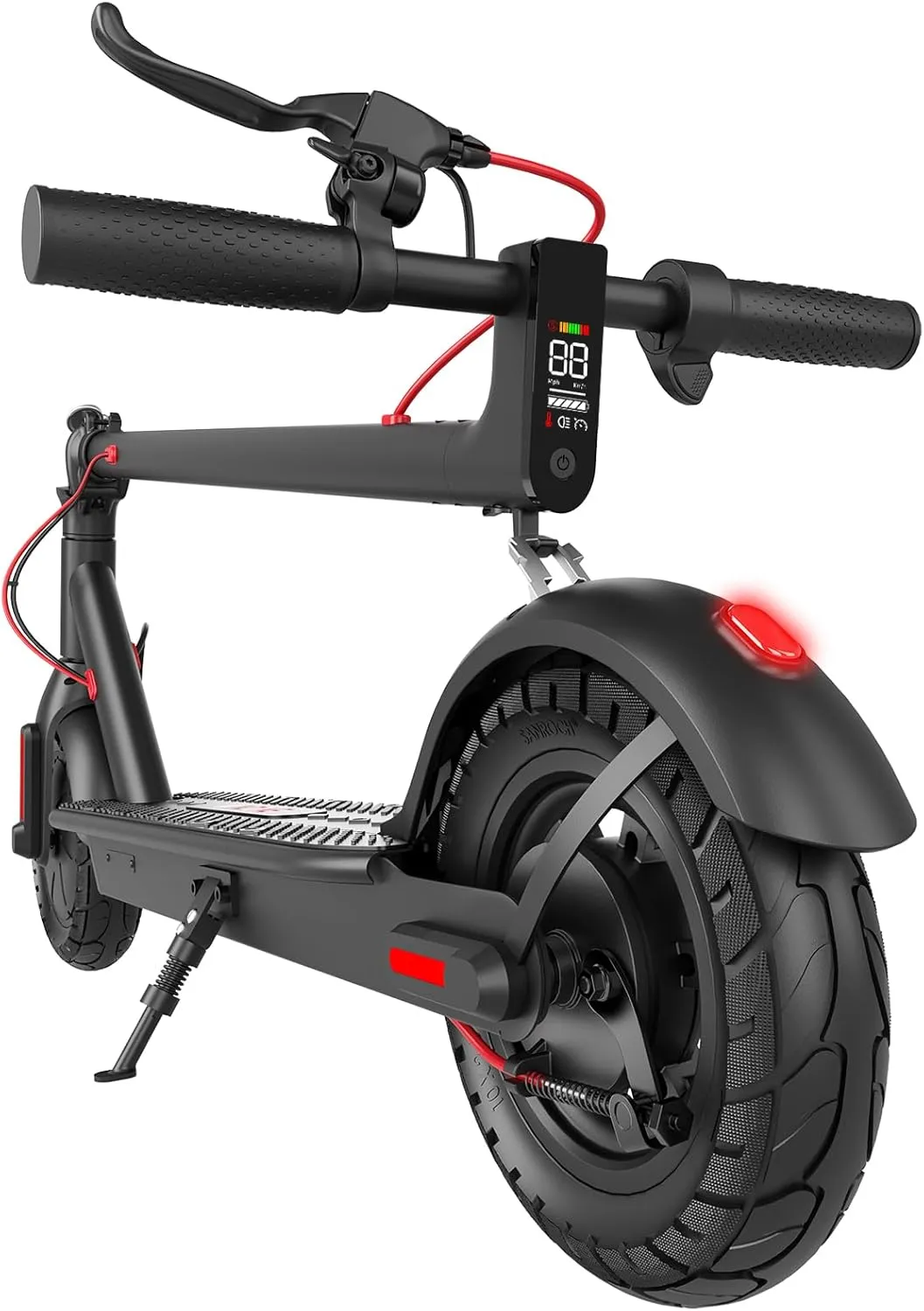 Electric Scooter with 430W Peak Motor for Adults, 10" Shock Absorbing Tires, Up to 17-Mile Range & 19 MPH Speed Portable Folding Commuting E Scooter with Dual Breaking System