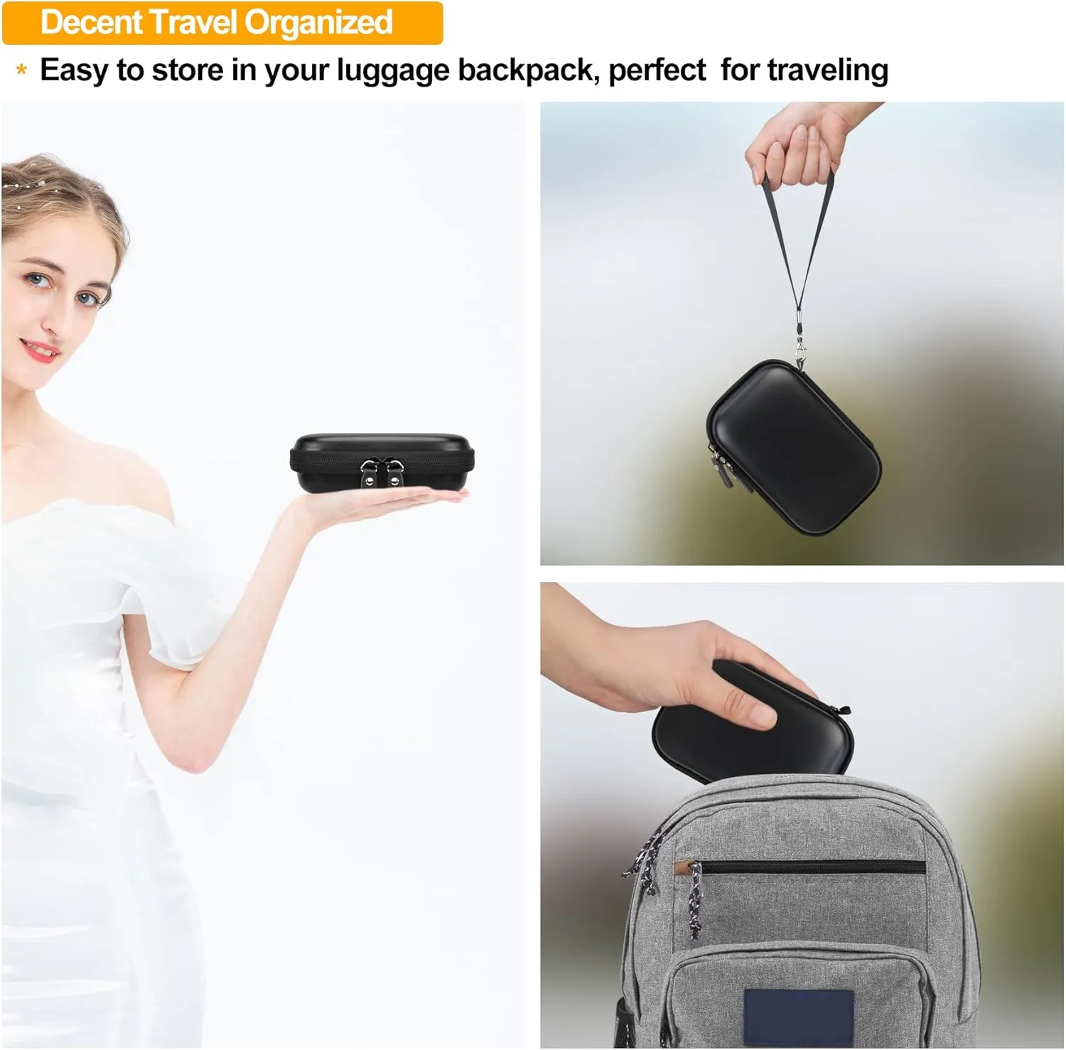Elonbo Camera Carrying Case for KODAK PIXPRO FZ55 / FZ53 / FZ45 / FZ43 16MP Digital Camera, Vlogging Camera Storage Holder Travel Bag, ​Mesh Bag Fits Batteries, Cable, Memory Card, Card Reader, Black