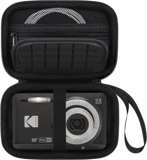 Elonbo Camera Carrying Case for KODAK PIXPRO FZ55 / FZ53 / FZ45 / FZ43 16MP Digital Camera, Vlogging Camera Storage Holder Travel Bag, ​Mesh Bag Fits Batteries, Cable, Memory Card, Card Reader, Black