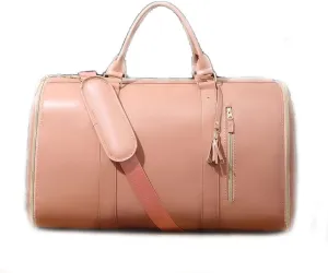 Emmafy Travel Bags for Women, 2025 New Luux Travel Bag Garment Bag, Garment Duffle Bags for Travel, Carry On Garment Bag(Pink)