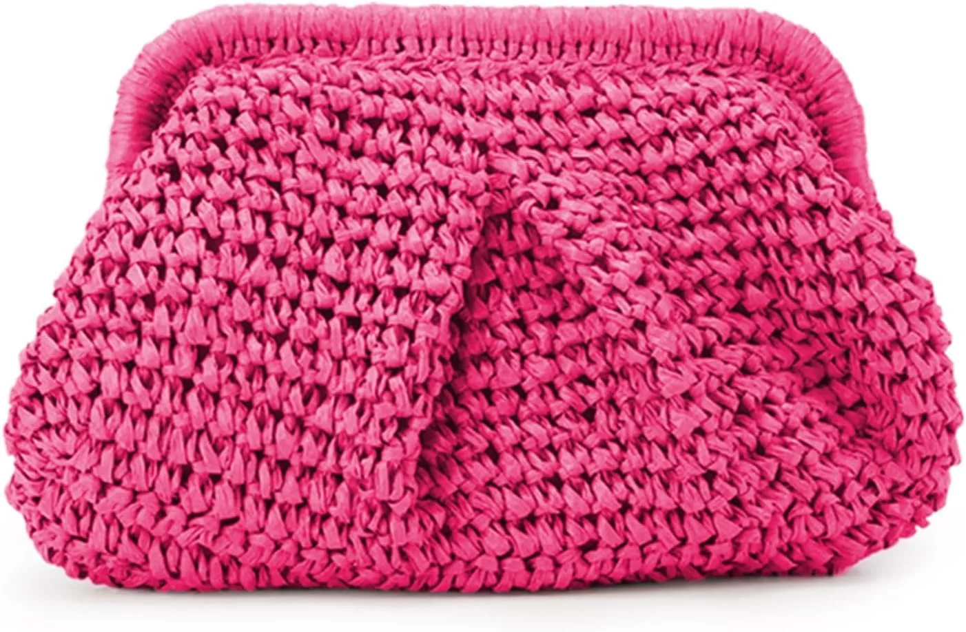 Emprier Straw Clutch Purse for Women Cloud Dumpling Pouch Straw Crossbody Shoulder Handbag Summer Beach Woven Bag