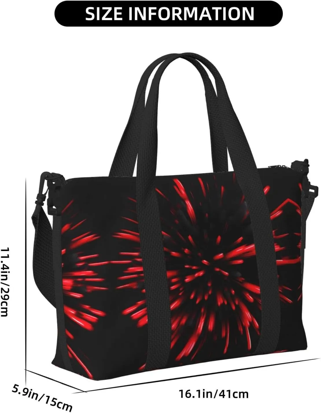 Explosion Burst Red And Black Small Duffel Bag Foldable Travel Bag Weekender Bag Overnight Gym Hospital Bags For Women&Men