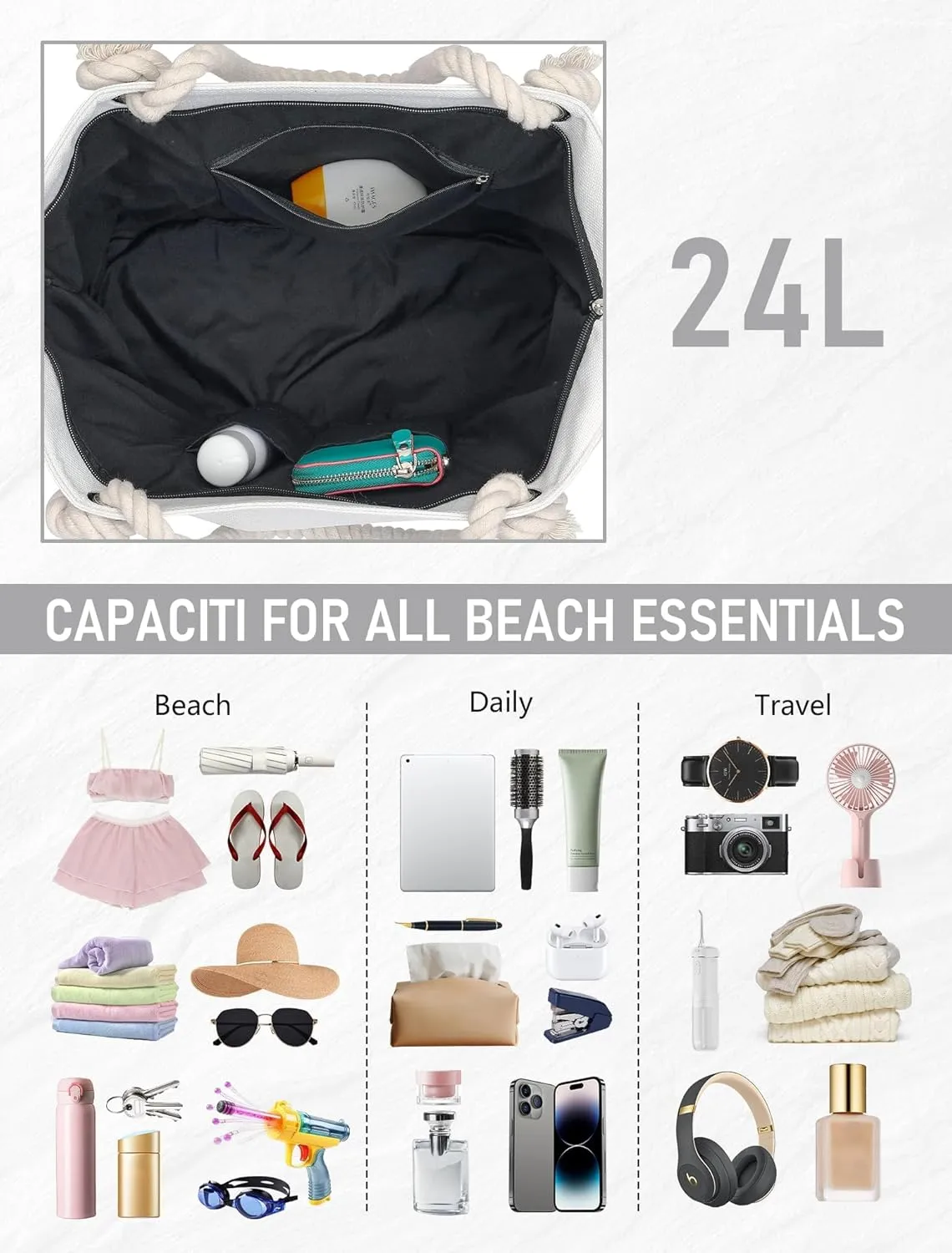 Extra Large Beach Bag Tote Bags Women Oversized XL Waterproof Vacation Canvas Personalized