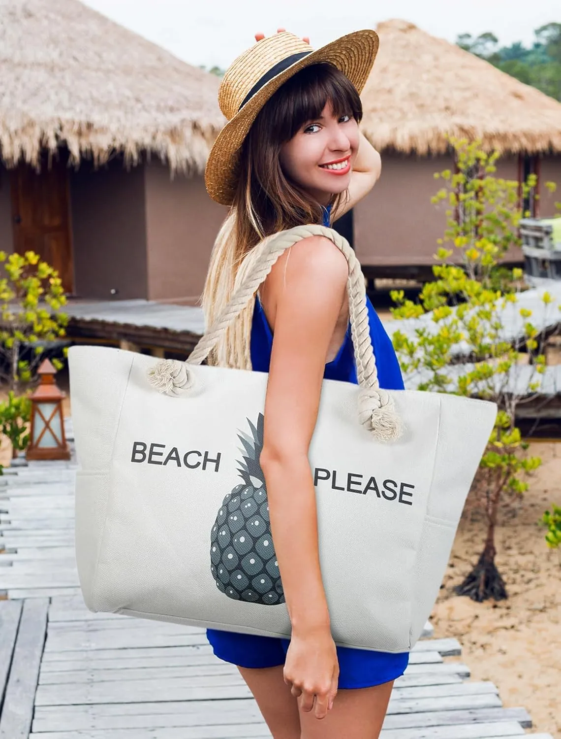 Extra Large Beach Bag Tote Bags Women Oversized XL Waterproof Vacation Canvas Personalized