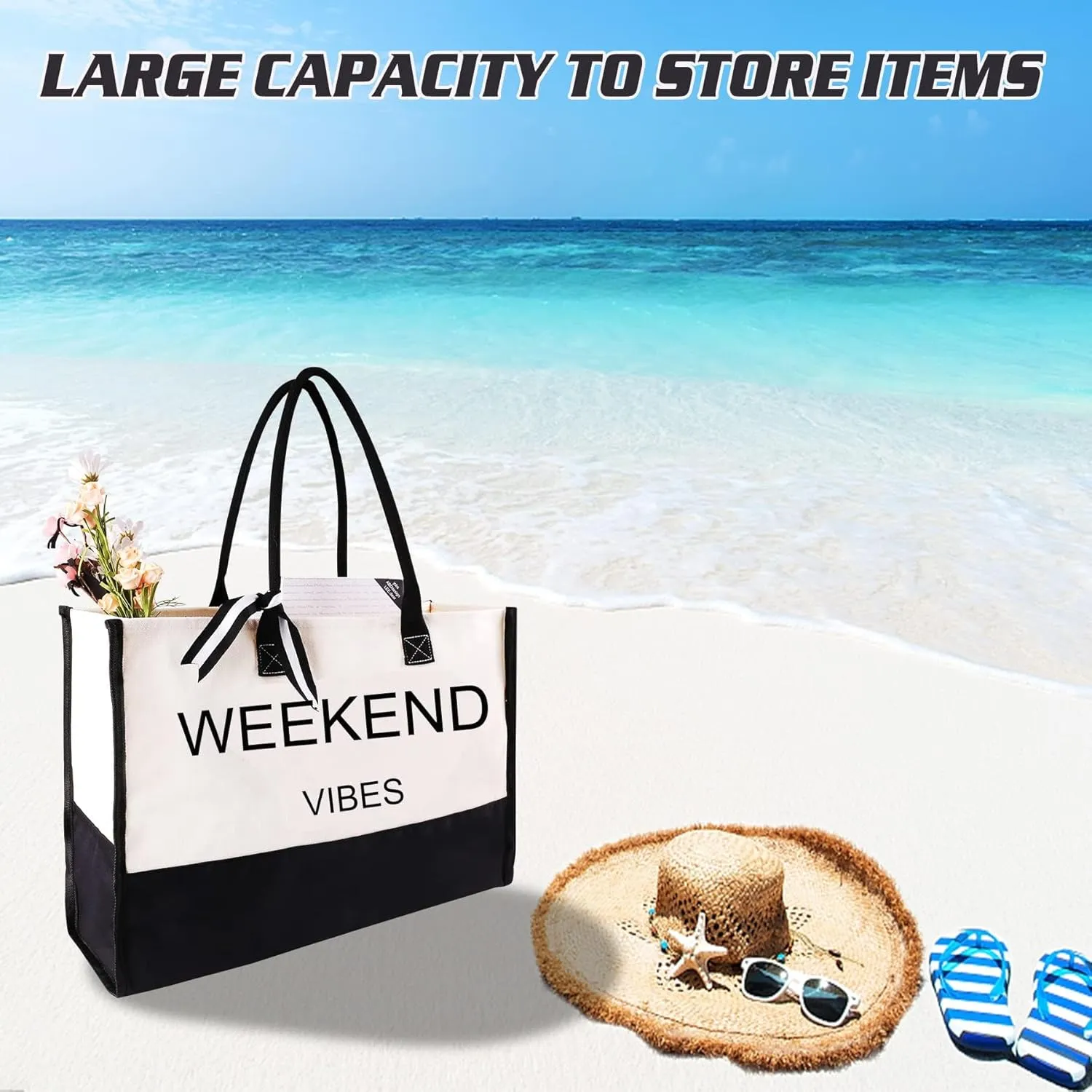 Extra Large Beach Bag Tote Bags Women Oversized XL Waterproof Vacation Canvas Personalized