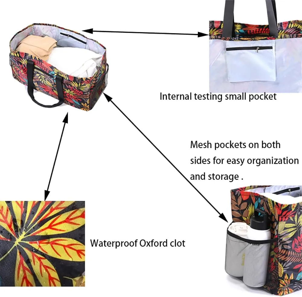 Extra Large Utility Tote - Reusable Shopping Bags, Waterproof Beach Bag, Foldable Storage