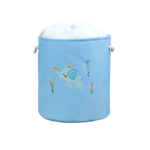 Fabric Organization Storage Bag - Blue Elephant (Round)