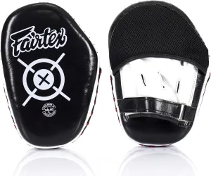 Fairtex Aero Focus Punching Mitts FMV11 for Muay Thai, Boxing, Kickboxing, MMA (Black/White)