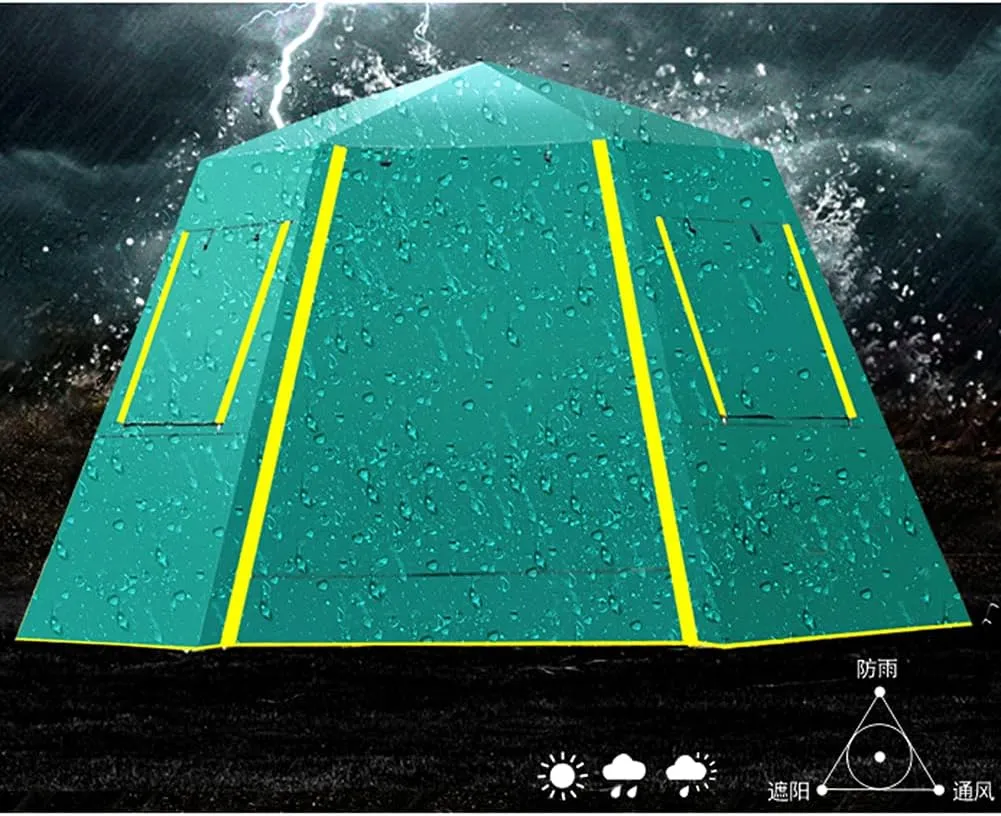 Family Outdoor Camping Tent Automatic Pop-Up Tent 3-4 Person Double Layer Waterproof Instant Tent Easy Set Up Ideal Outdoor