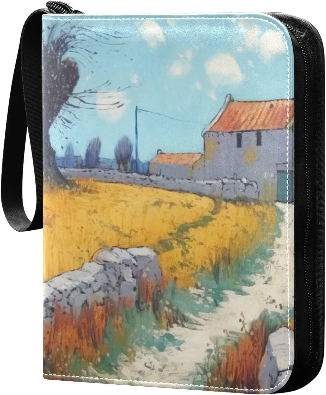 Farmland Painting Card Binder, 400 Pockets Card Holder with 50 Sleeves, Sturdy Card Holder Folders for Game Cards & Sports Cards